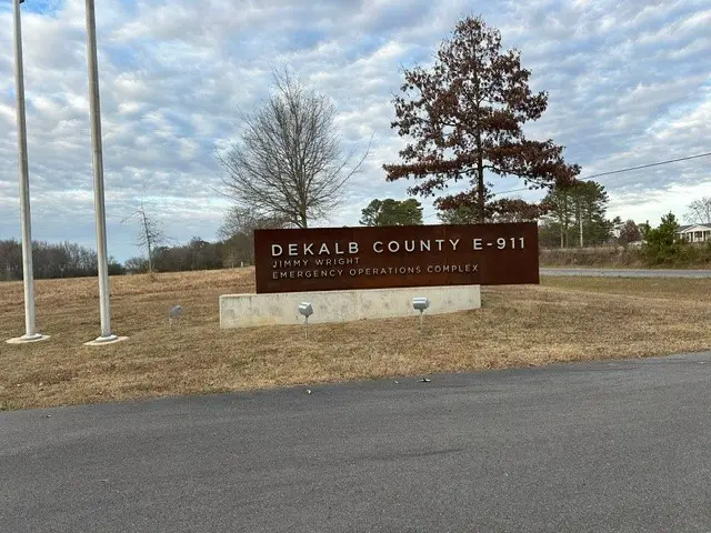 DeKalb County E-911 Complex sign.